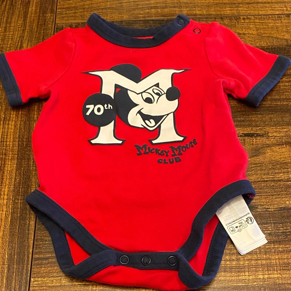 Disney 70th Anniversary Mickey Mouse Club Bodysuit- 6-9 m